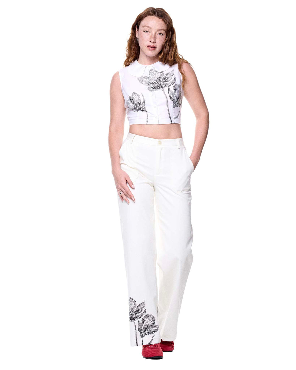 Caroline Top | Black Ink Florals