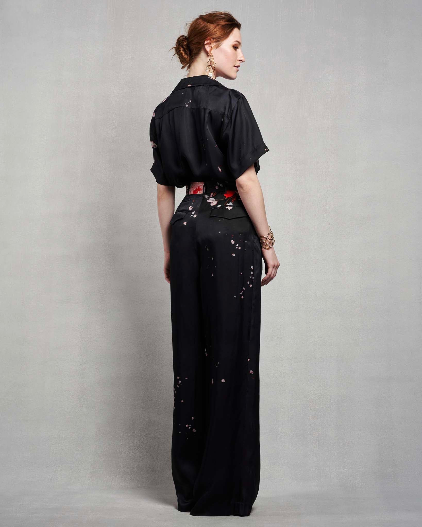 Leah Trouser | Red Shattered Florals