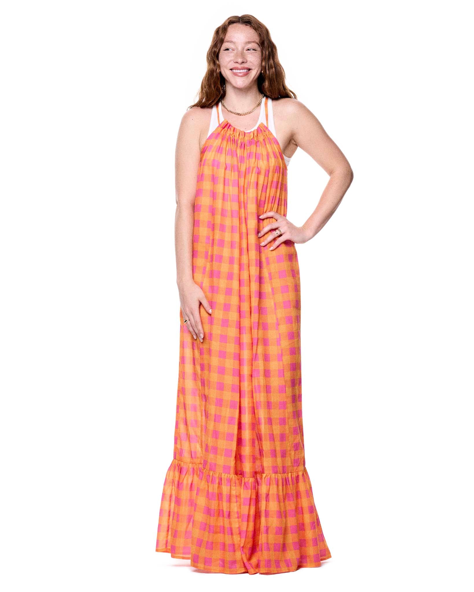 Ellee Dress | Grapefruit Gingham
