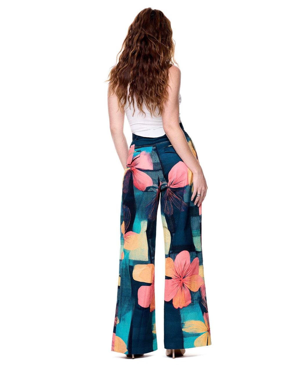 Leigh Trouser | Floral Camp Plaid