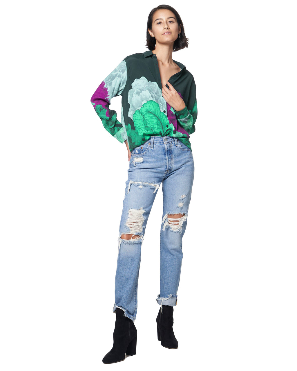 Zoe Shirt | Evergreen Iris