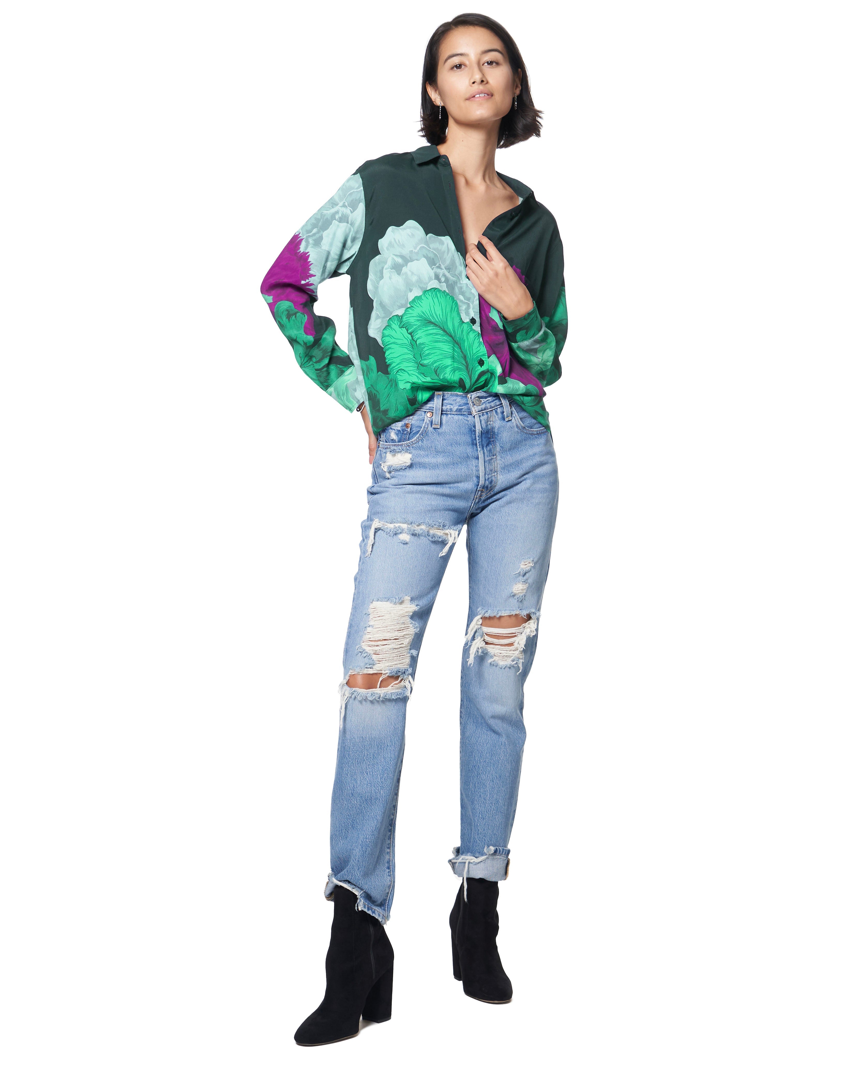 Zoe Shirt | Evergreen Iris