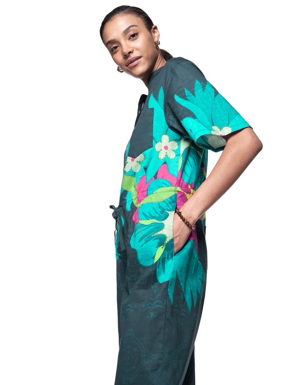Issa Jumpsuit | Evergreen Blooming Batik