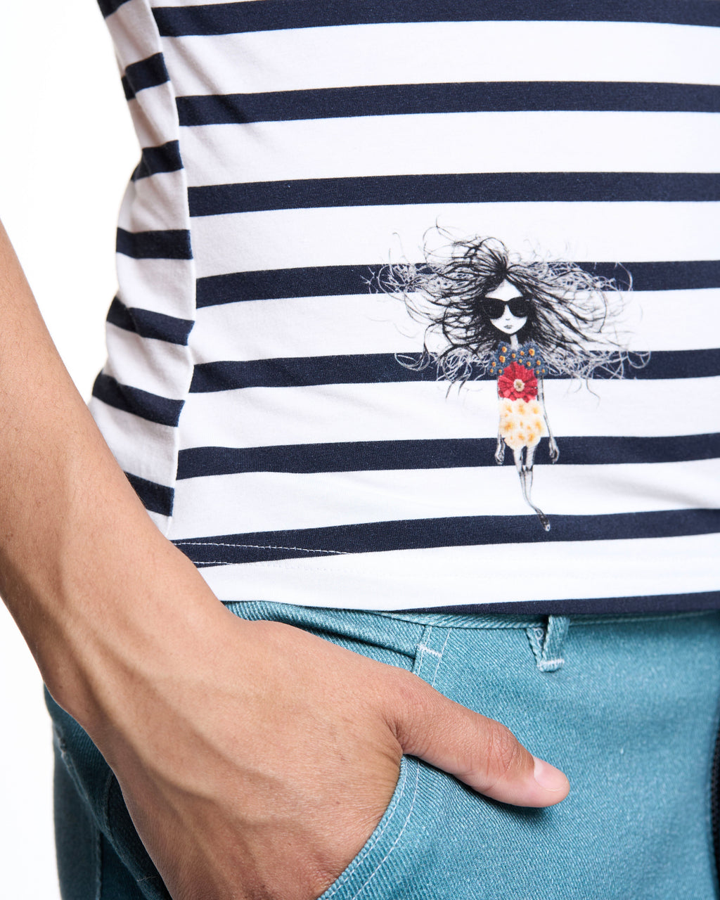 Sleeveless Turtleneck | Nautical Stripe