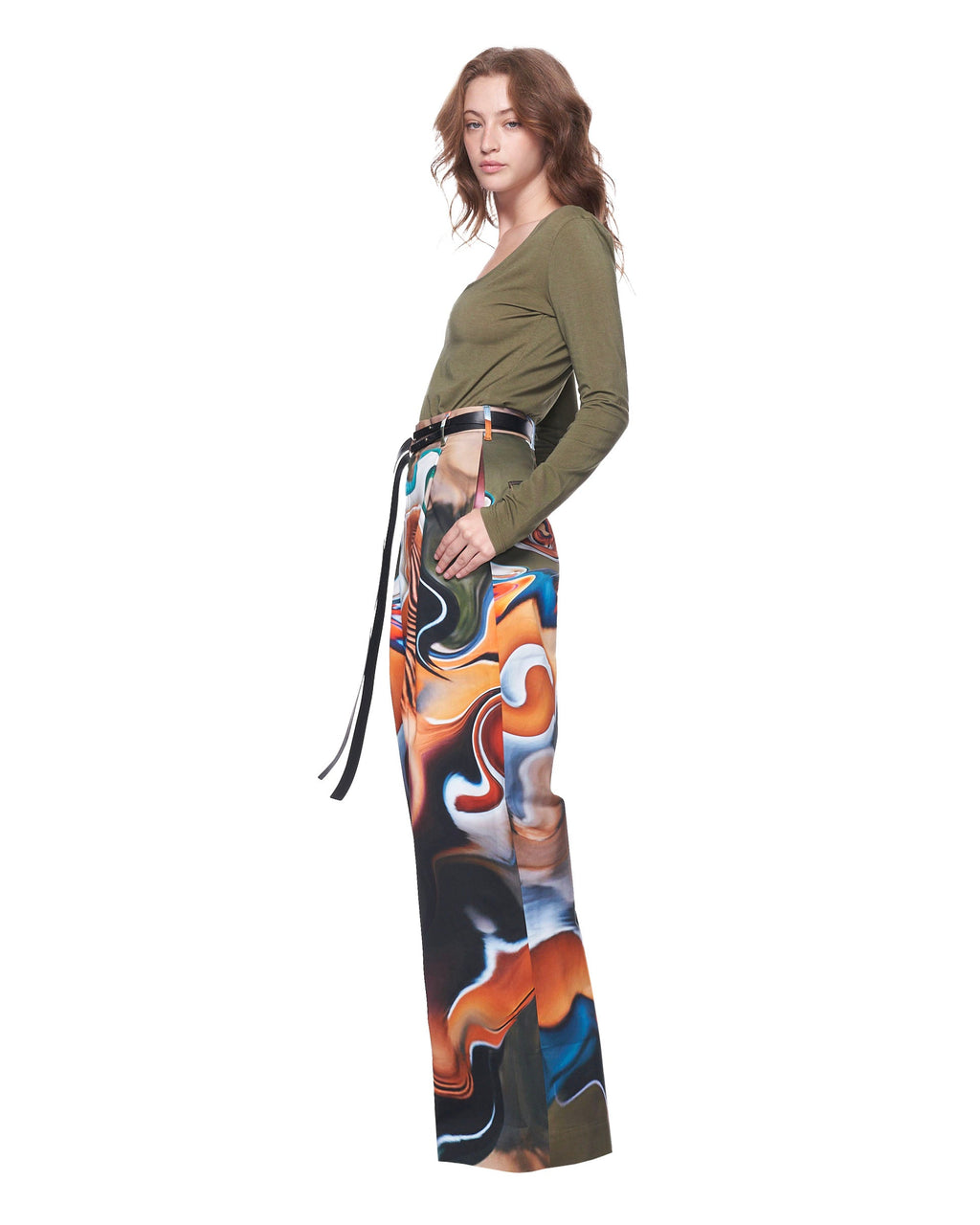 Leigh Trouser | Mandarin Swirl