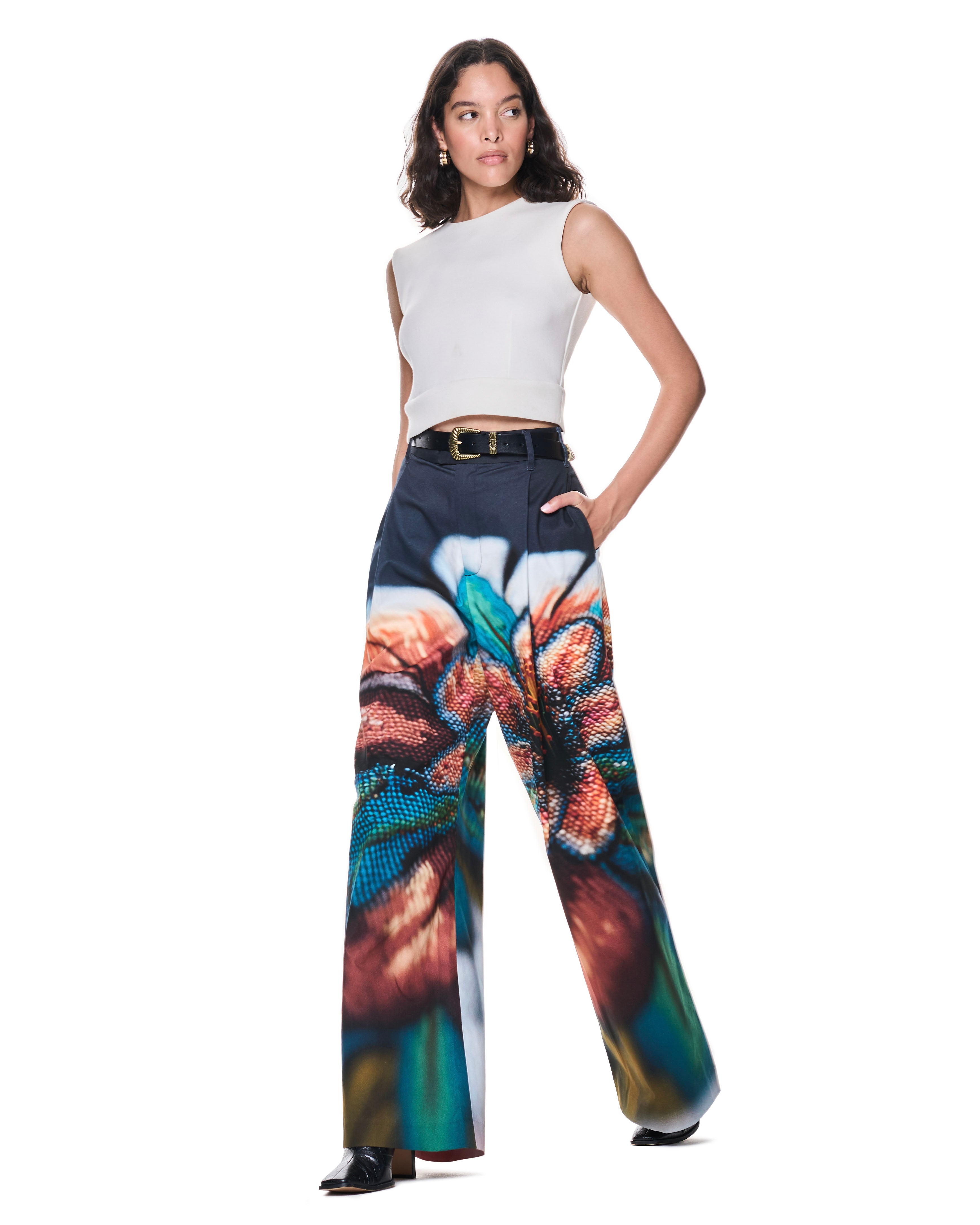 Leigh Trouser | Navy Cross Stitch