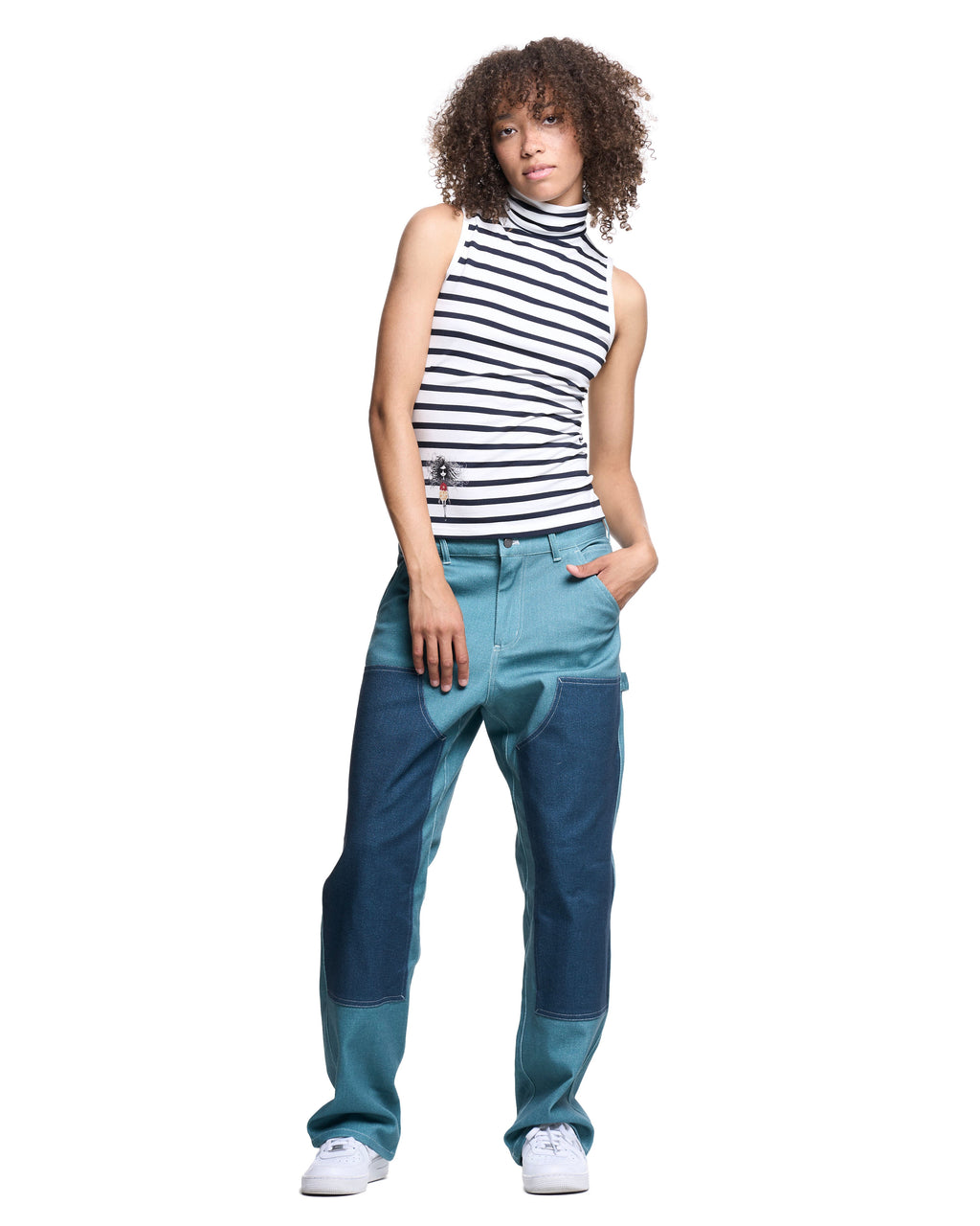 Sleeveless Turtleneck | Nautical Stripe