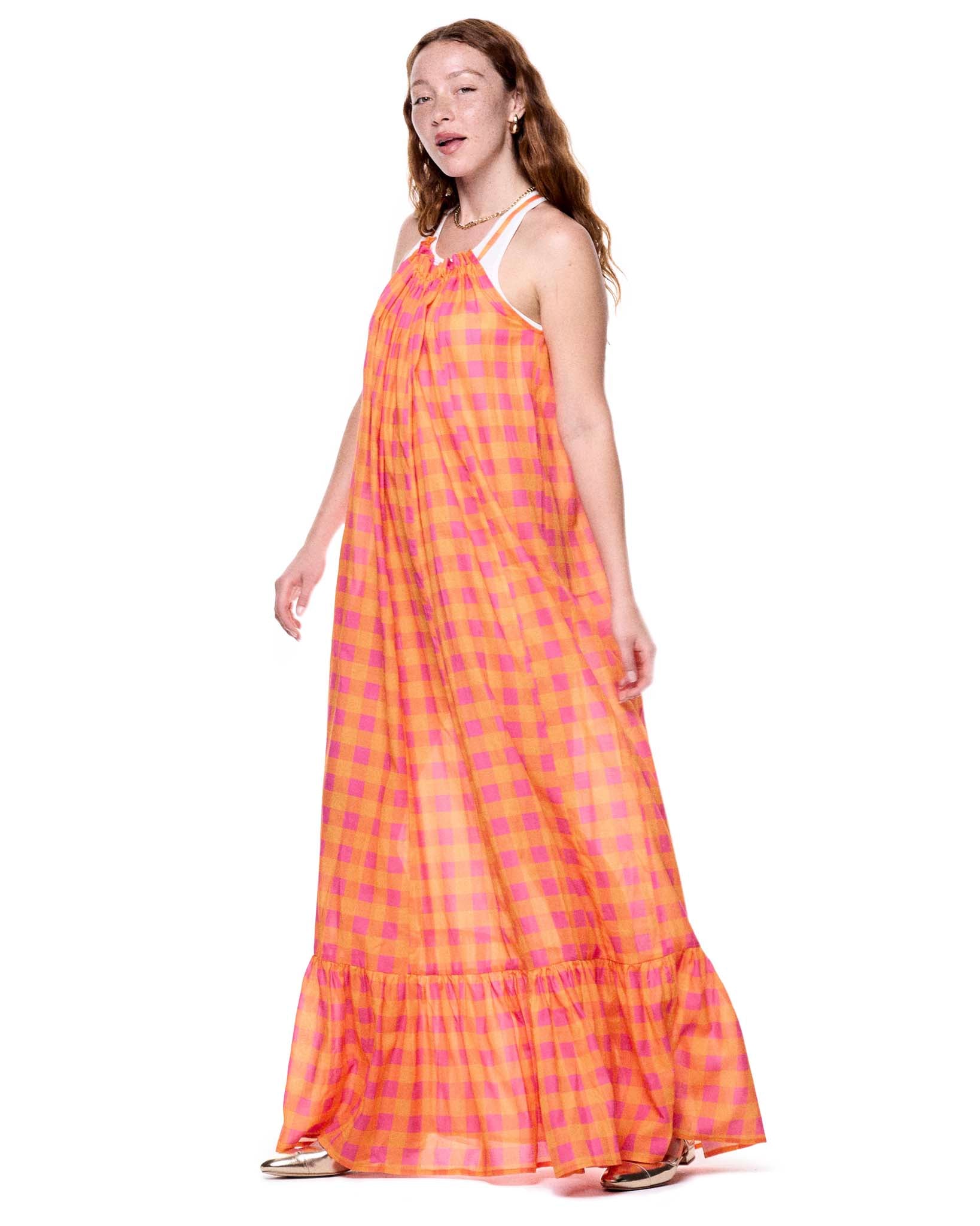 Ellee Dress | Grapefruit Gingham