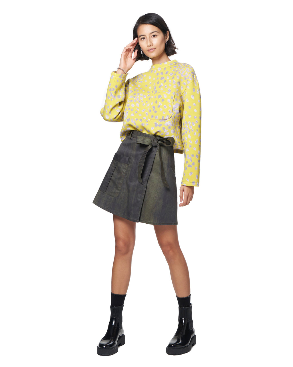 Cargo Skirt | Olive Grain